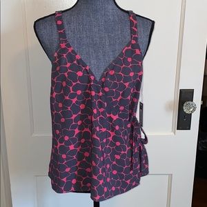 Pink and grey wrap top